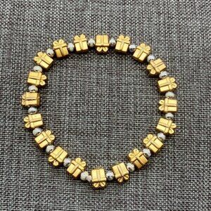 Trrtlz Friendship Bracelet Gift Present Christmas Gold Silver Beaded Stretch